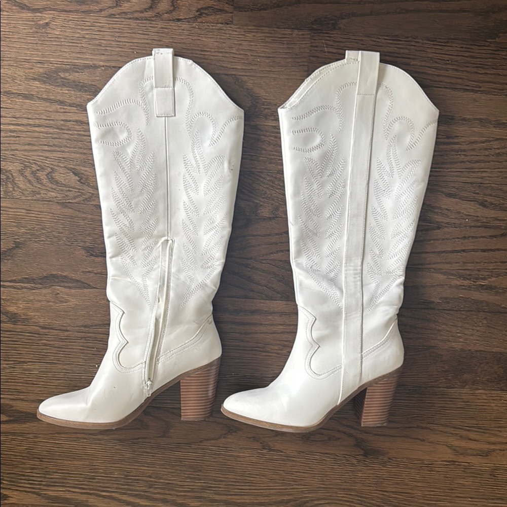 Altar'd State White Heeled Boots Classic Design